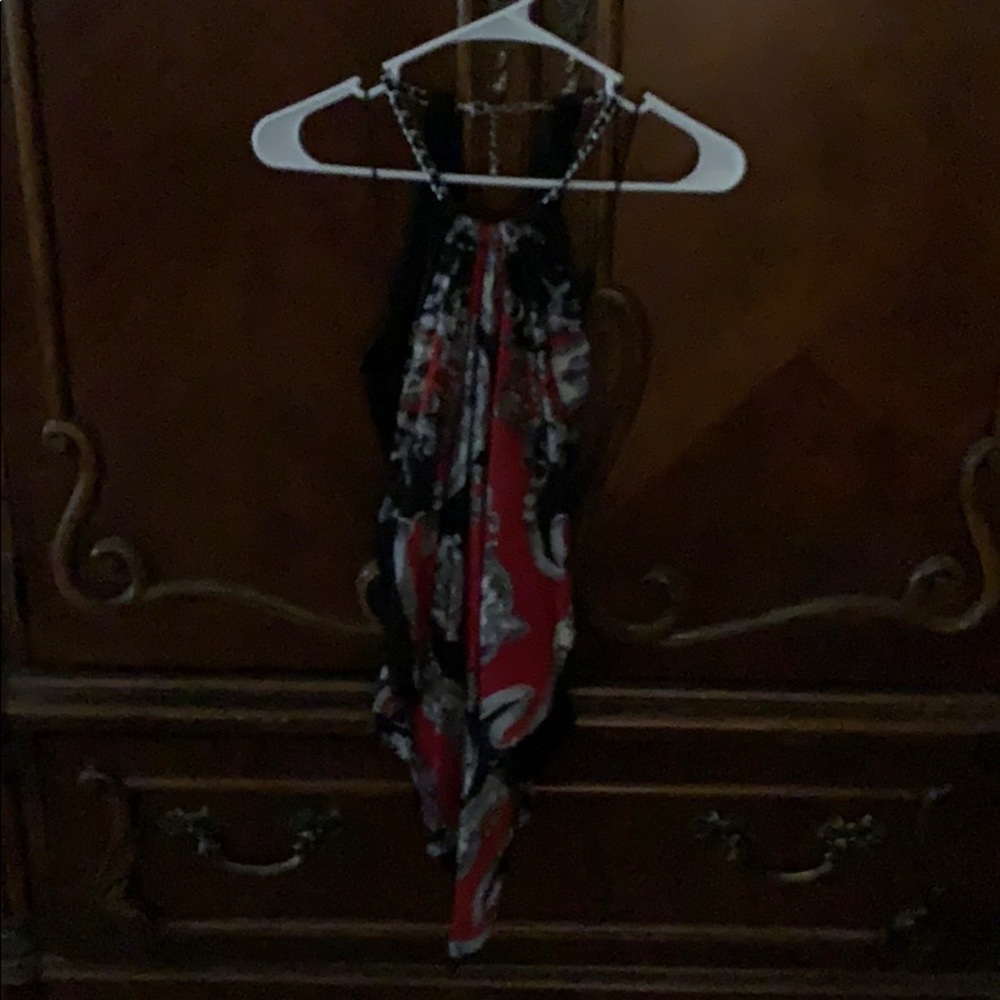 EUC chain link halter handkerchief top.